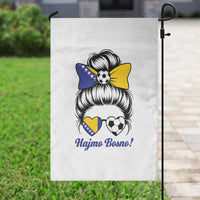 Bosnia Soccer Messy Bun Garden Flag Hajmo Bosno Game Day Gift