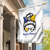 Bosnia Soccer Messy Bun Garden Flag Hajmo Bosno Game Day Gift