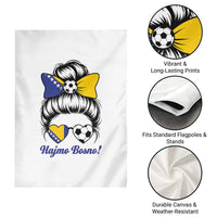 Bosnia Soccer Messy Bun Garden Flag Hajmo Bosno Game Day Gift