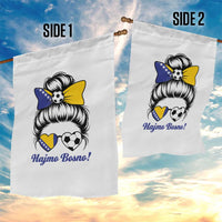 Bosnia Soccer Messy Bun Garden Flag Hajmo Bosno Game Day Gift
