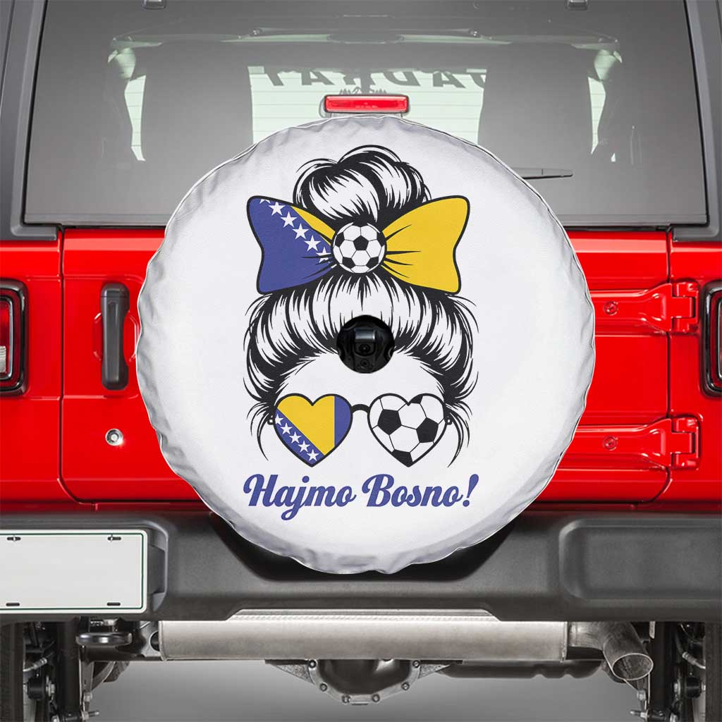 Bosnia Soccer Messy Bun Spare Tire Cover Hajmo Bosno Game Day Gift
