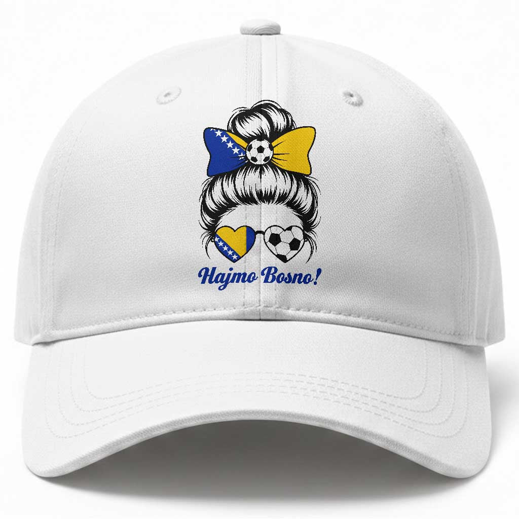 Bosnia Soccer Messy Bun Baseball Cap Hajmo Bosno Game Day Gift