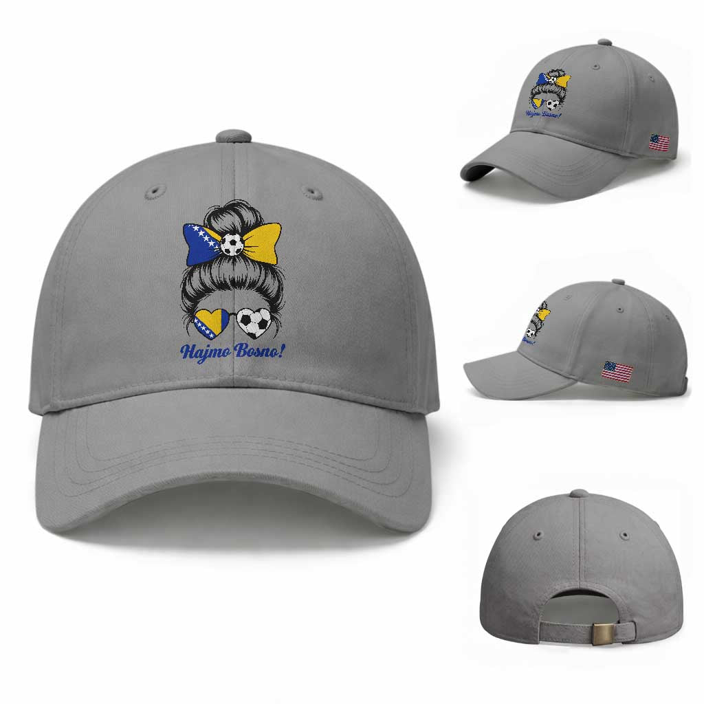 Bosnia Soccer Messy Bun Baseball Cap Hajmo Bosno Game Day Gift