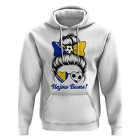 Bosnia Soccer Messy Bun Hoodie Hajmo Bosno Game Day Gift