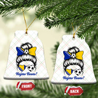 Bosnia Soccer Messy Bun Ceramic Ornament Hajmo Bosno Game Day Gift
