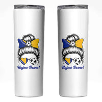Bosnia Soccer Messy Bun Skinny Tumbler Hajmo Bosno Game Day Gift