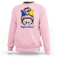 Bosnia Soccer Messy Bun Sweatshirt Hajmo Bosno Game Day Gift
