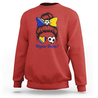 Bosnia Soccer Messy Bun Sweatshirt Hajmo Bosno Game Day Gift
