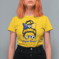 Bosnia Soccer Messy Bun T Shirt For Women Hajmo Bosno Game Day Gift