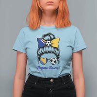 Bosnia Soccer Messy Bun T Shirt For Women Hajmo Bosno Game Day Gift