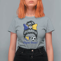 Bosnia Soccer Messy Bun T Shirt For Women Hajmo Bosno Game Day Gift