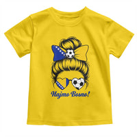 Bosnia Soccer Messy Bun Toddler T Shirt Hajmo Bosno Game Day Gift