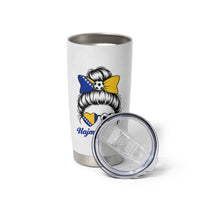 Bosnia Soccer Messy Bun Tumbler Cup Hajmo Bosno Game Day Gift