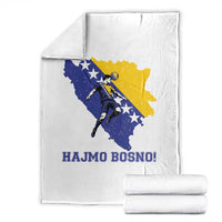 Vintage Bosnian Map Football Fan Throw Blanket Proud Balkan Heritage Gift