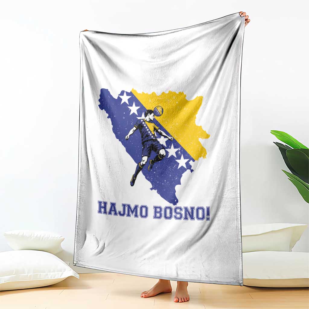 Vintage Bosnian Map Football Fan Throw Blanket Proud Balkan Heritage Gift