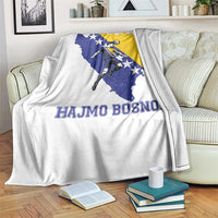 Vintage Bosnian Map Football Fan Throw Blanket Proud Balkan Heritage Gift