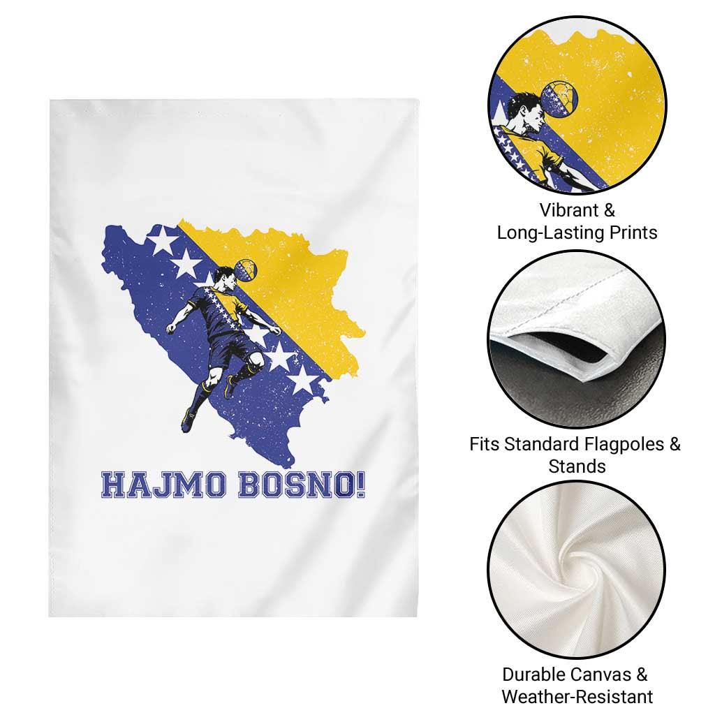 Vintage Bosnian Map Football Fan Garden Flag Proud Balkan Heritage Gift