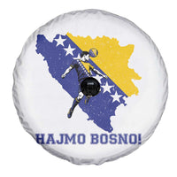Vintage Bosnian Map Football Fan Spare Tire Cover Proud Balkan Heritage Gift