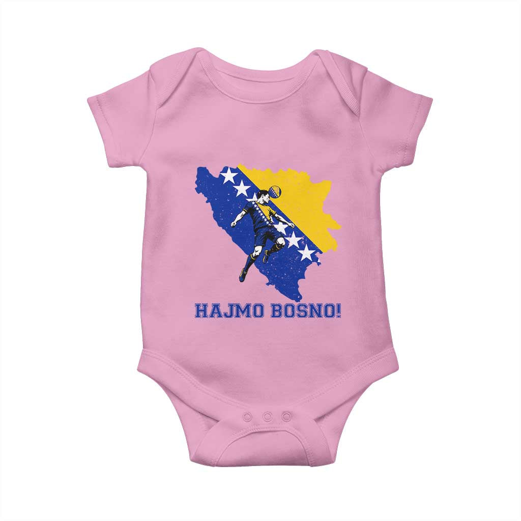 Vintage Bosnian Map Football Fan Baby Onesie Proud Balkan Heritage Gift