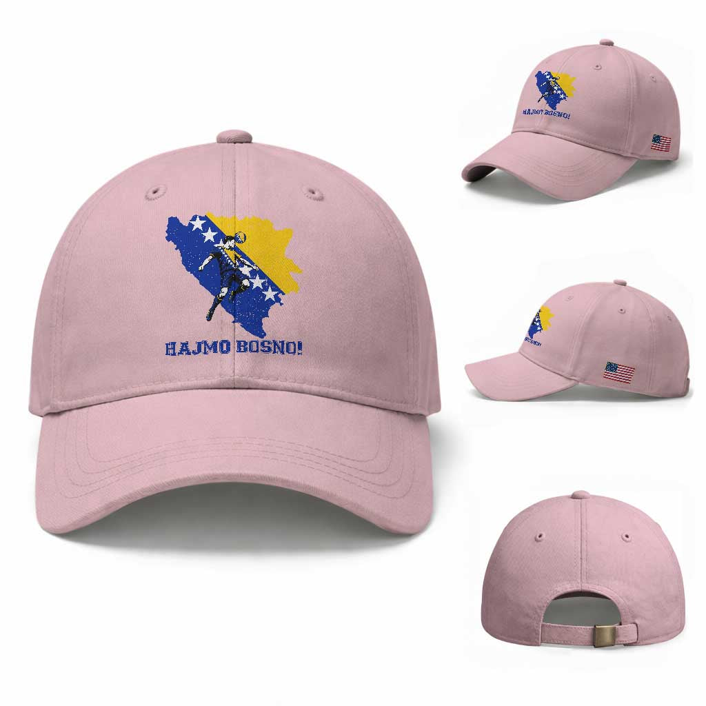 Vintage Bosnian Map Football Fan Baseball Cap Proud Balkan Heritage Gift
