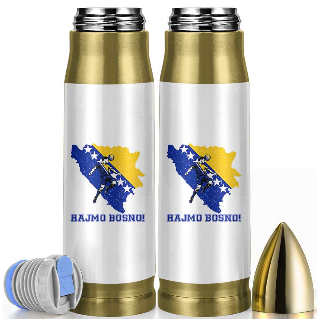 Vintage Bosnian Map Football Fan Bullet Tumbler Proud Balkan Heritage Gift