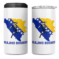 Vintage Bosnian Map Football Fan 4 in 1 Can Cooler Tumbler Proud Balkan Heritage Gift