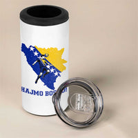 Vintage Bosnian Map Football Fan 4 in 1 Can Cooler Tumbler Proud Balkan Heritage Gift