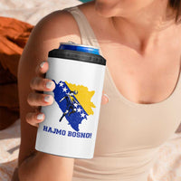 Vintage Bosnian Map Football Fan 4 in 1 Can Cooler Tumbler Proud Balkan Heritage Gift