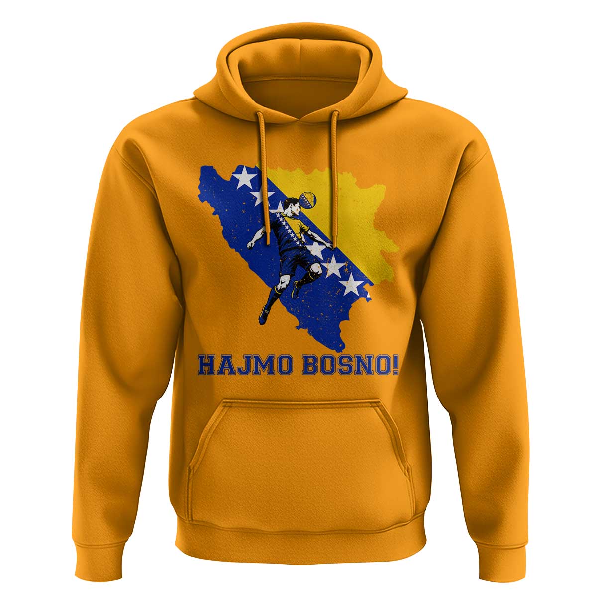 Vintage Bosnian Map Football Fan Hoodie Proud Balkan Heritage Gift