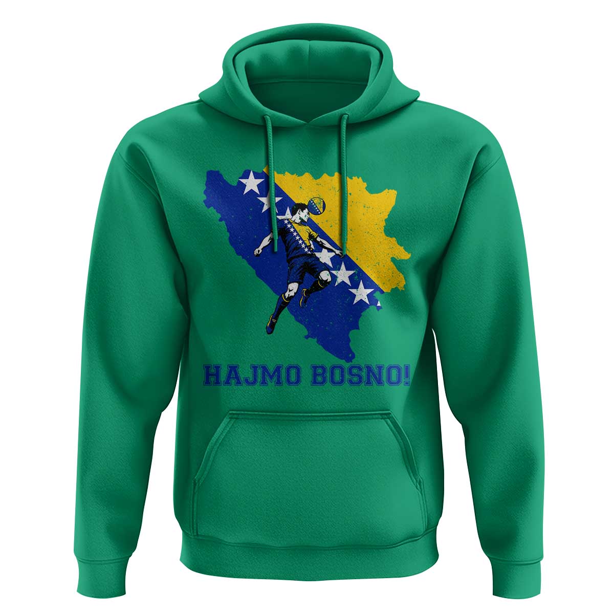 Vintage Bosnian Map Football Fan Hoodie Proud Balkan Heritage Gift