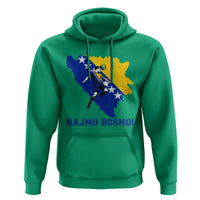 Vintage Bosnian Map Football Fan Hoodie Proud Balkan Heritage Gift
