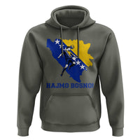Vintage Bosnian Map Football Fan Hoodie Proud Balkan Heritage Gift
