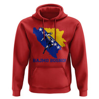 Vintage Bosnian Map Football Fan Hoodie Proud Balkan Heritage Gift