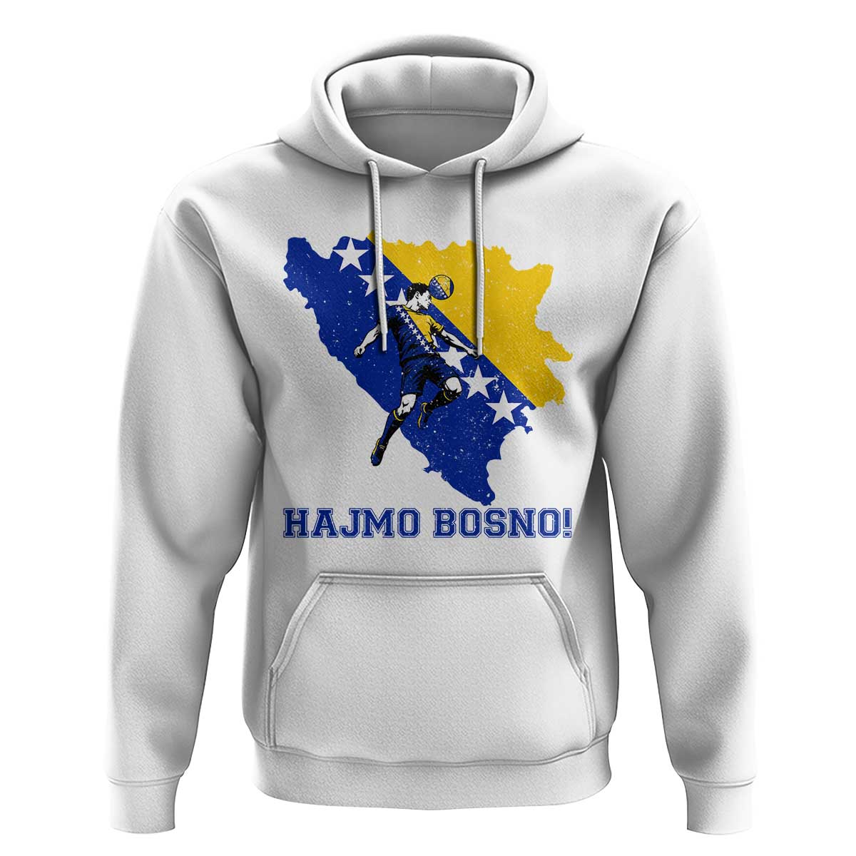 Vintage Bosnian Map Football Fan Hoodie Proud Balkan Heritage Gift