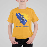 Vintage Bosnian Map Football Fan T Shirt For Kid Proud Balkan Heritage Gift