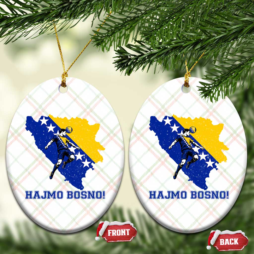 Vintage Bosnian Map Football Fan Ceramic Ornament Proud Balkan Heritage Gift