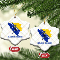 Vintage Bosnian Map Football Fan Ceramic Ornament Proud Balkan Heritage Gift