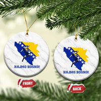Vintage Bosnian Map Football Fan Ceramic Ornament Proud Balkan Heritage Gift
