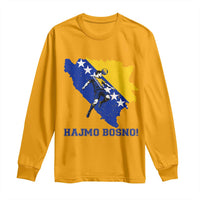 Vintage Bosnian Map Football Fan Long Sleeve Shirt Proud Balkan Heritage Gift