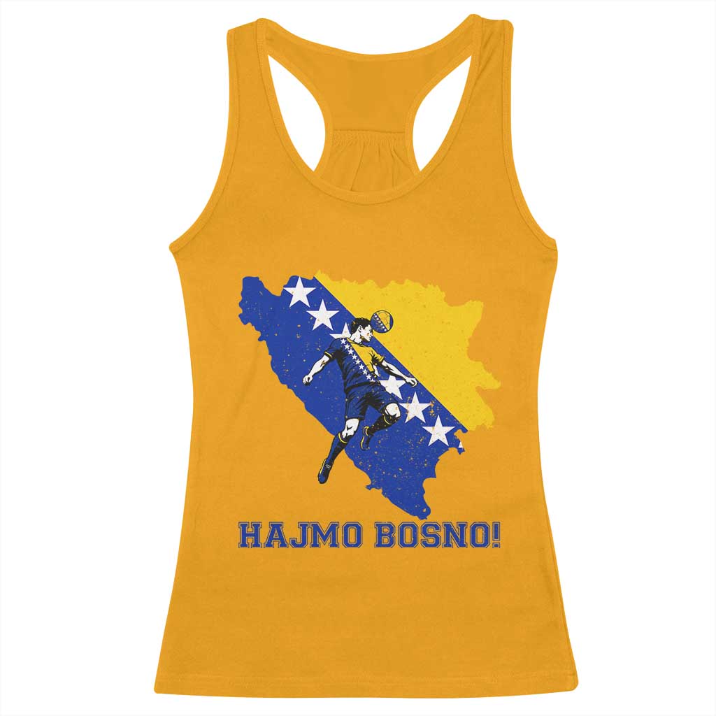 Vintage Bosnian Map Football Fan Racerback Tank Top Proud Balkan Heritage Gift