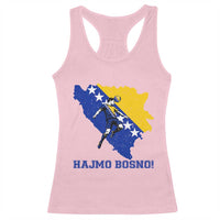 Vintage Bosnian Map Football Fan Racerback Tank Top Proud Balkan Heritage Gift