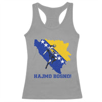Vintage Bosnian Map Football Fan Racerback Tank Top Proud Balkan Heritage Gift