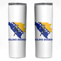 Vintage Bosnian Map Football Fan Skinny Tumbler Proud Balkan Heritage Gift