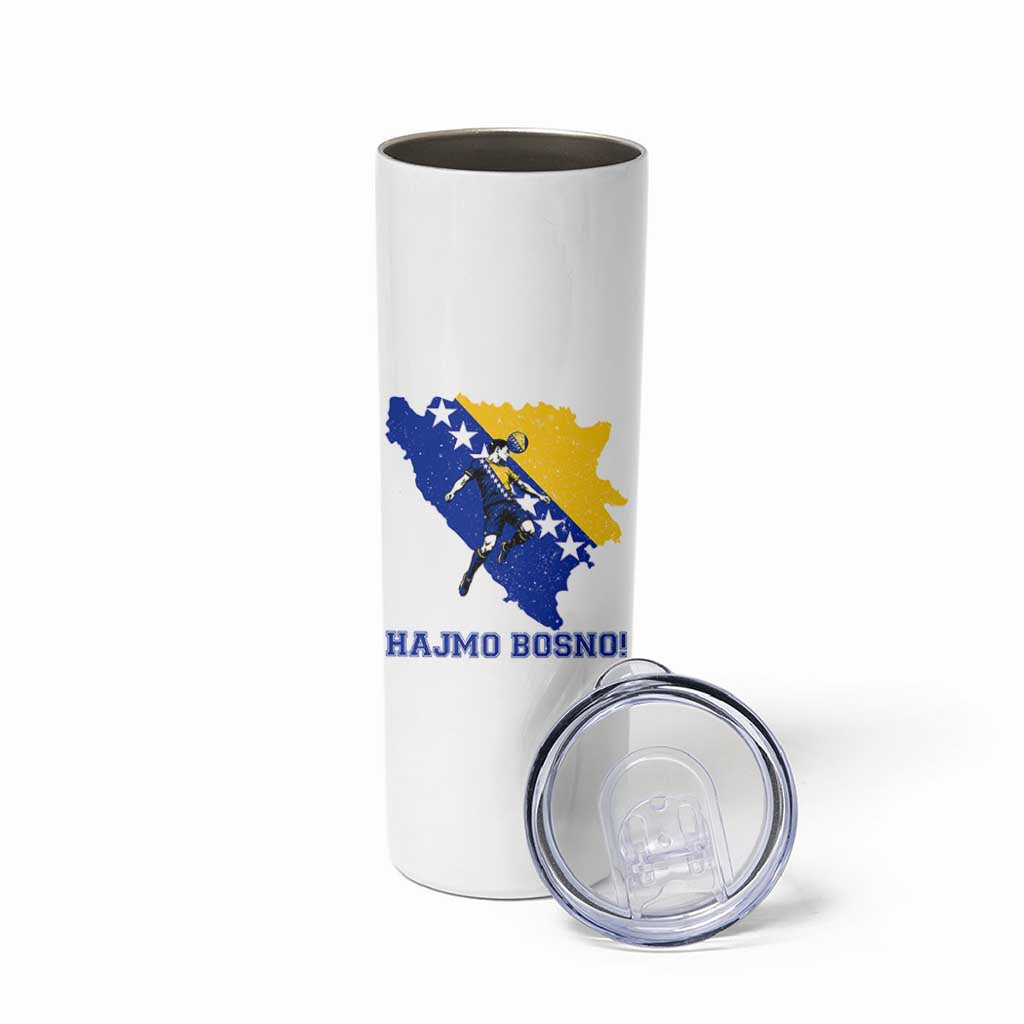 Vintage Bosnian Map Football Fan Skinny Tumbler Proud Balkan Heritage Gift