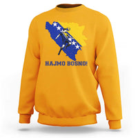 Vintage Bosnian Map Football Fan Sweatshirt Proud Balkan Heritage Gift
