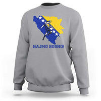 Vintage Bosnian Map Football Fan Sweatshirt Proud Balkan Heritage Gift