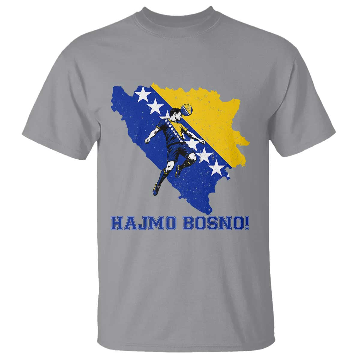 Vintage Bosnian Map Football Fan T Shirt Proud Balkan Heritage Gift