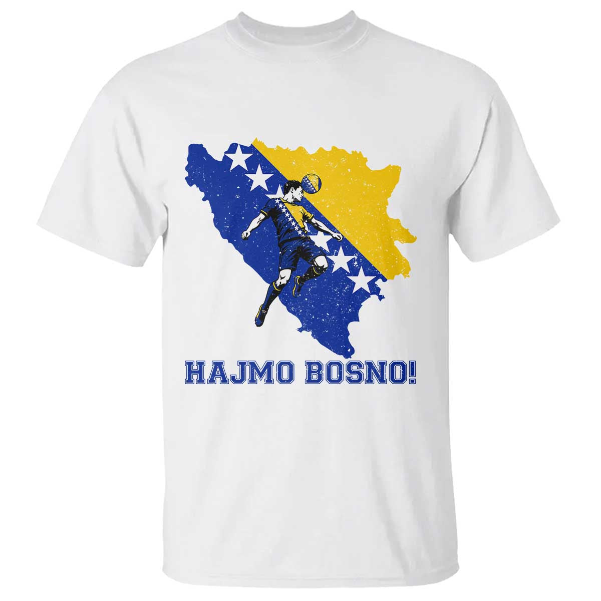 Vintage Bosnian Map Football Fan T Shirt Proud Balkan Heritage Gift