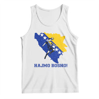 Vintage Bosnian Map Football Fan Tank Top Proud Balkan Heritage Gift