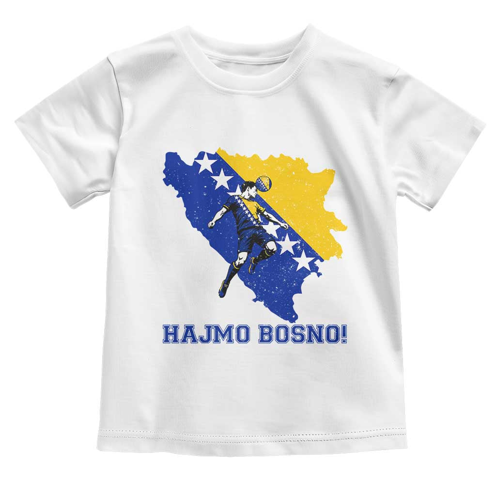 Vintage Bosnian Map Football Fan Toddler T Shirt Proud Balkan Heritage Gift